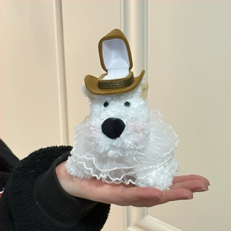 Kuni West Highland Terrier plüssbaba, kutya plüssjáték PP pamut töltettel és bársonyos anyaggal, táskadísz 14 éves kortól