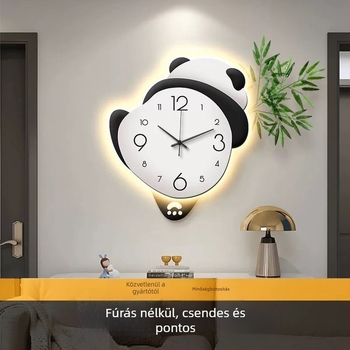 Panda rajzfilm falióra - Akkumulátorral működik, egyoldalas számlap, számlap anyaga: sűrű panel + akril, logónyomtatás elérhető