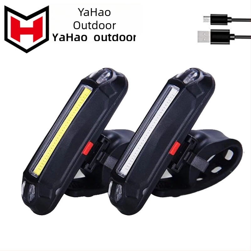 Kerékpár hátsó lámpa – USB-töltésű LED világítás éjszakai bringázáshoz, pántos rögzítés, 300 mAh akkumulátor, Micro-USB töltés.