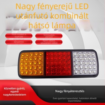 RD-097A 75-LED Teherautó hátsó lámpa és trailer lámpa, LED, 12V, 1000 lm, 6000K