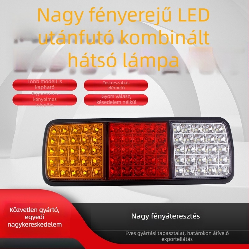 RD-097A 75-LED Teherautó hátsó lámpa és trailer lámpa, LED, 12V, 1000 lm, 6000K