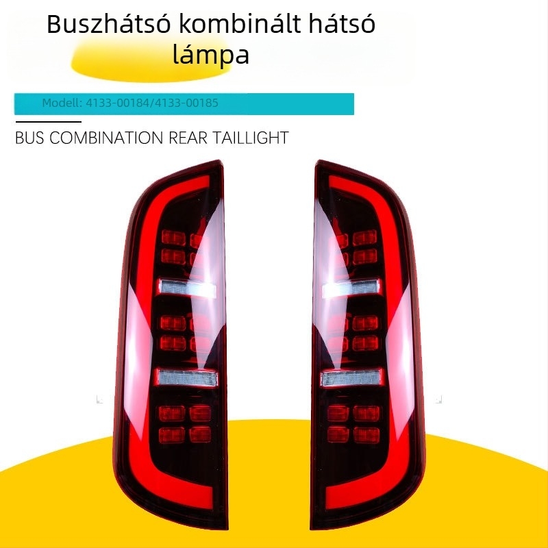 Jiuqiang busz hátsó lámpa, modell 00184-00185; kompatibil a Yutong buszhoz; anyag: műanyag; alkatrész szám 00184-00185