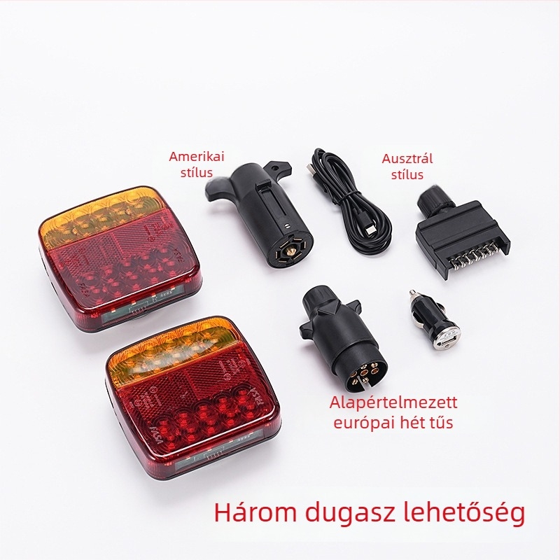 LED hátsó lámpa pótkocsikhoz - PC ház, 12-24V, kompatibilis pótkocsikkal