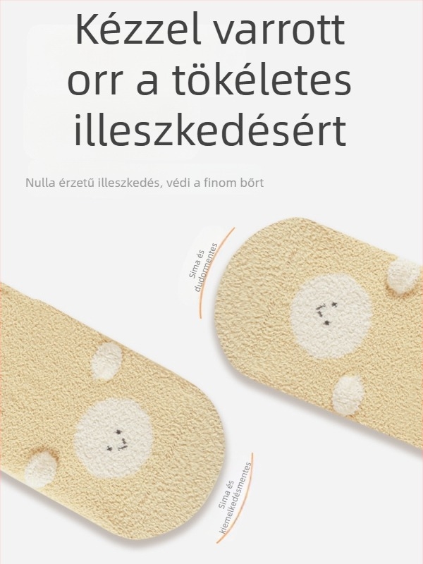 Gyerekeknek szóló téli zokni fleece-béléssel, vastag és meleg, rajzfilm mintával, varrat nélküli, térdmagasságú