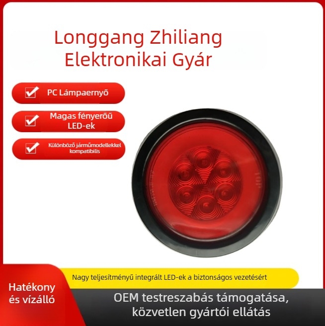 LED-es teherautó-trailer lámpák, 12/24V, 6 LED, 1000 lm, 6000K, Modell Zz-011