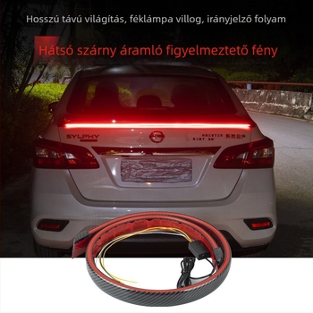 Szénszálas LED hátsó lámpa, testhez illeszkedő kialakítás, folyamatos irányjelző és magasan elhelyezett féklámpa