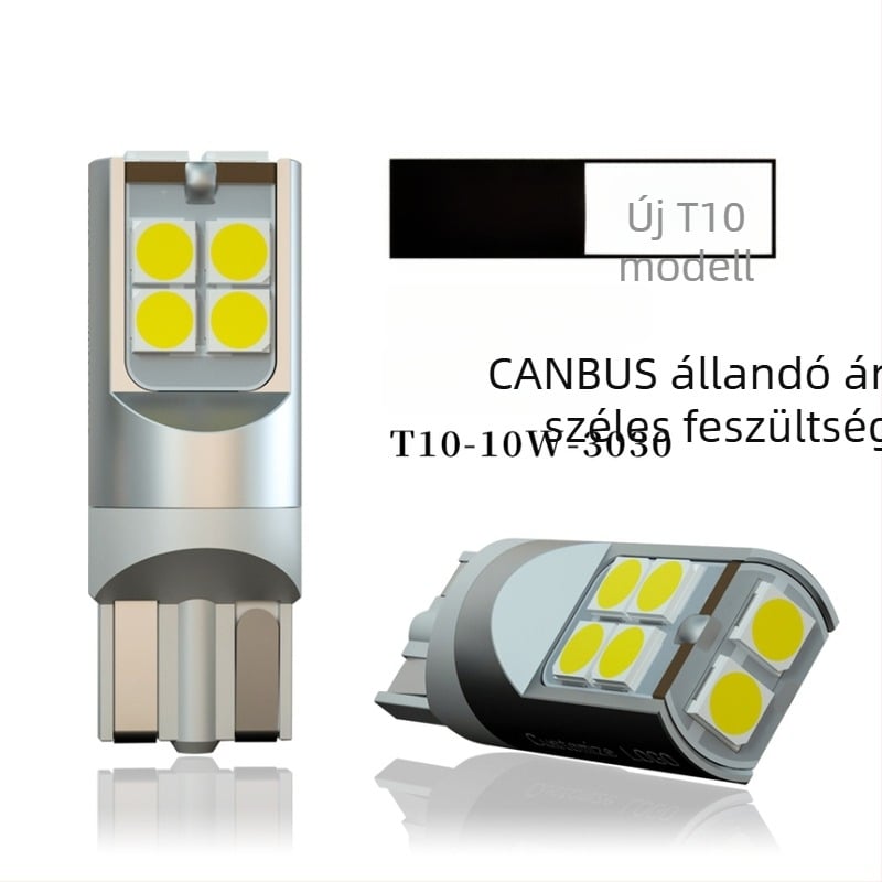 LED belső olvasólámpa autóhoz, modell T10-10W-3030, 3W, 10-28V, 400 lm, 6000-6500K