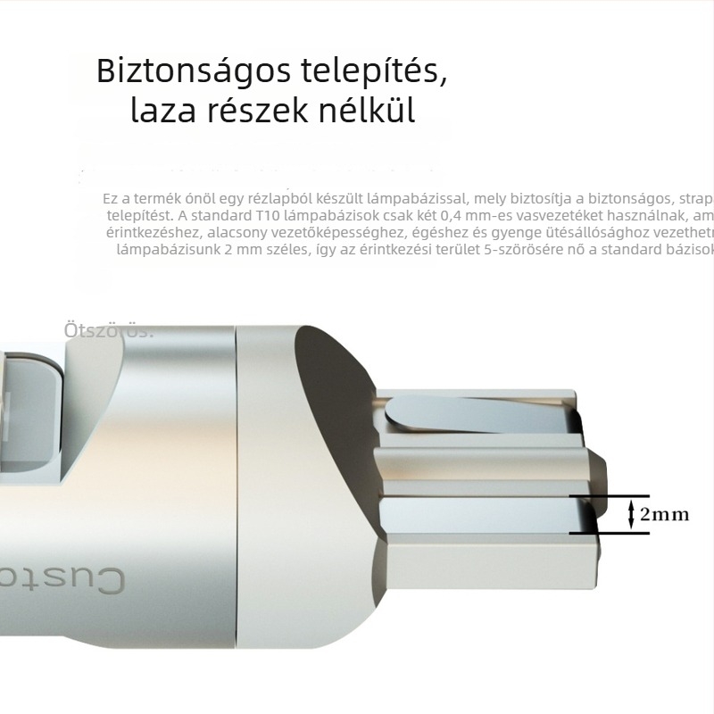 LED belső olvasólámpa autóhoz, modell T10-10W-3030, 3W, 10-28V, 400 lm, 6000-6500K