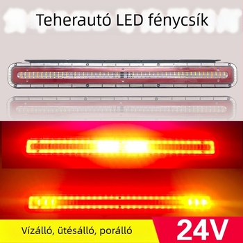 24V-es teherautó LED villogó hátsó lámpa, segédfény, 6D lencse, vízálló