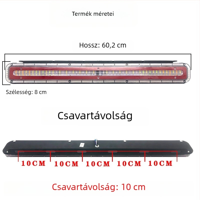 24V-es teherautó LED villogó hátsó lámpa, segédfény, 6D lencse, vízálló