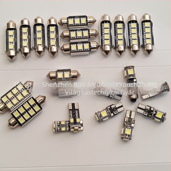 23 darabos LED belső autóvilágítás olvasólámpa készlet, T10 5050 W5W, műszerfal