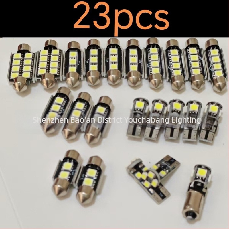 23 darabos LED belső autóvilágítás olvasólámpa készlet, T10 5050 W5W, műszerfal