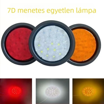 24V LED hátsó lámpa trailerhez és teherautóhoz, kör alakú, 4 hüvelykes, univerzális, gumírozott integrált kialakítású, irányjelző és hátrameneti fény
