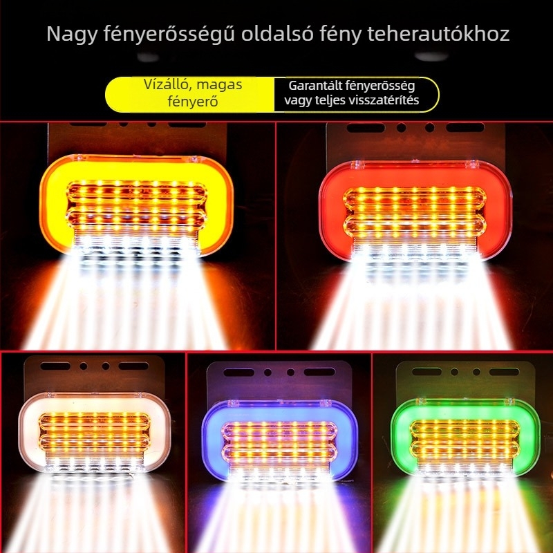 Teherautó oldalsó LED világítás, vízálló, 24V, 10W, 99 lm, 20 000 óra, nagy teherautókhoz