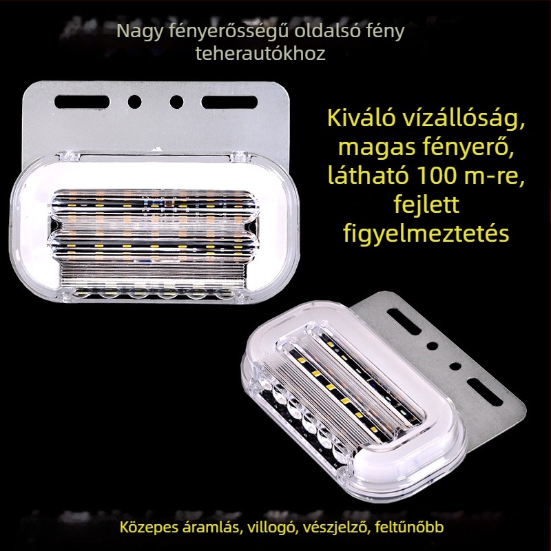 Teherautó oldalsó LED világítás, vízálló, 24V, 10W, 99 lm, 20 000 óra, nagy teherautókhoz