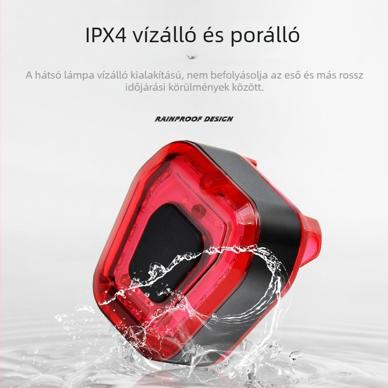 Kerékpár hátsó lámpa USB – éjszakai vezetéshez, biztonsági figyelmeztetés, kompatibilis mountain bike-kel, Shenyu