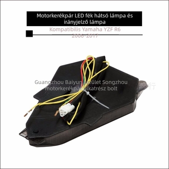 Motorkerékpár LED hátsó lámpa MT046 fék- és irányjelző funkcióval, 12V, ABS műanyag, Yamaha YZF R6 (2006-2007)