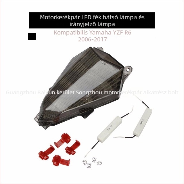 Motorkerékpár LED hátsó lámpa MT046 fék- és irányjelző funkcióval, 12V, ABS műanyag, Yamaha YZF R6 (2006-2007)