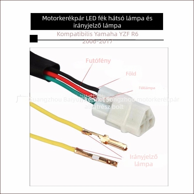 Motorkerékpár LED hátsó lámpa MT046 fék- és irányjelző funkcióval, 12V, ABS műanyag, Yamaha YZF R6 (2006-2007)