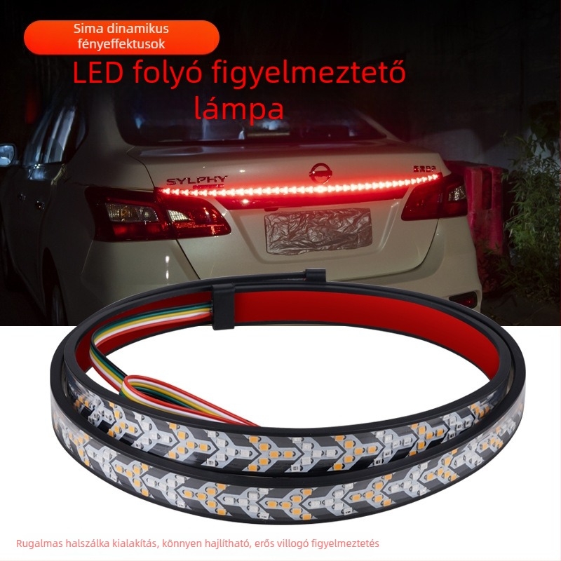 LED hátsó lámpa autókhoz és teherautókhoz, halszálka mintázat, 12-24V, féklámpa és indexelés