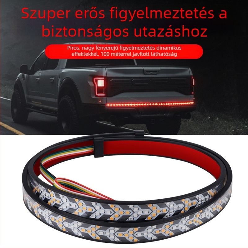 LED hátsó lámpa autókhoz és teherautókhoz, halszálka mintázat, 12-24V, féklámpa és indexelés