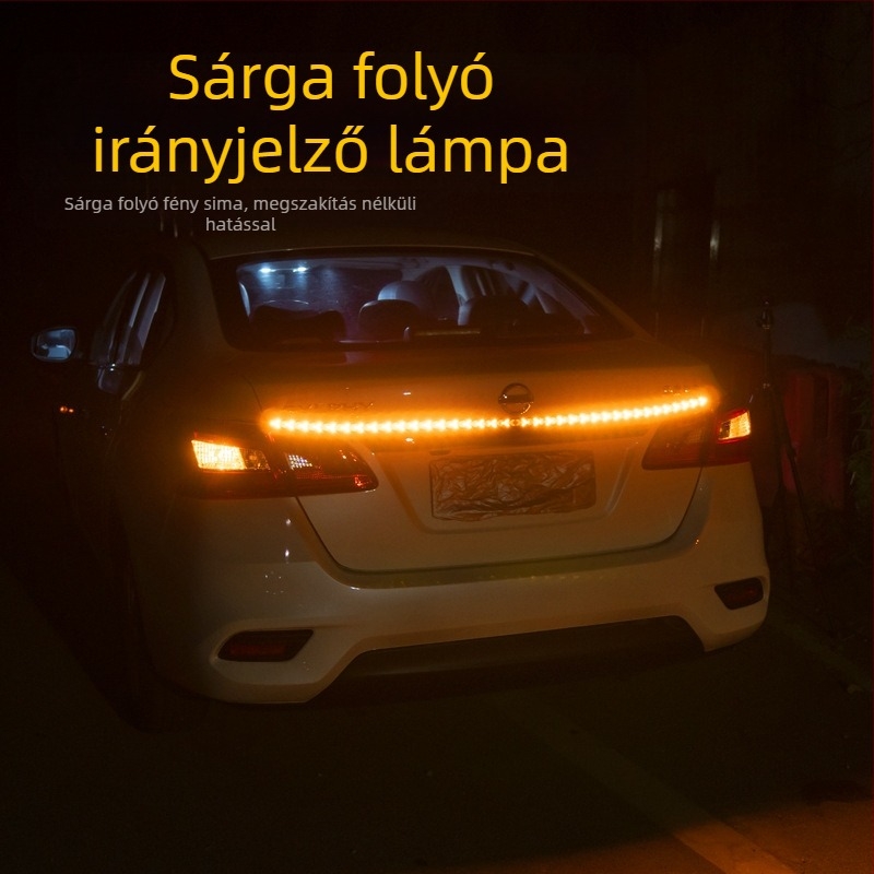 LED hátsó lámpa autókhoz és teherautókhoz, halszálka mintázat, 12-24V, féklámpa és indexelés