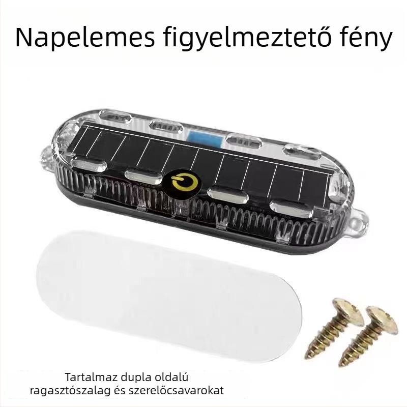 LED hátsó lámpa motorkerékpárok és elektromos járművek számára, napelemes, kis ovális szolár strobo fény, 5W, 3.2V