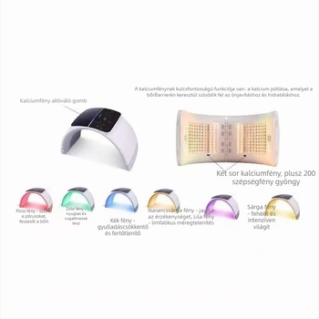 Összecsukható paneles LED bőrszépítő készülék — multispektrális fény, hordozható, IPX1, vezetékes táppellátás