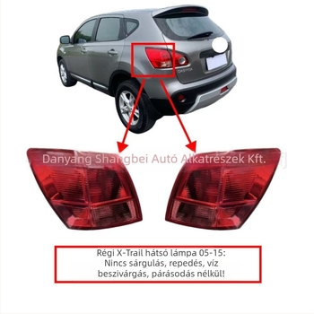 Nissan Qashqai hátsó fény – félig összeszerelés, a modellekhez 05–15 és 08–15 (Anyag: műanyag; Feszültség: Egyéb; Fényáram: 5000 lm; Üzemidő: 5–10 év; Modell: Qashqai)