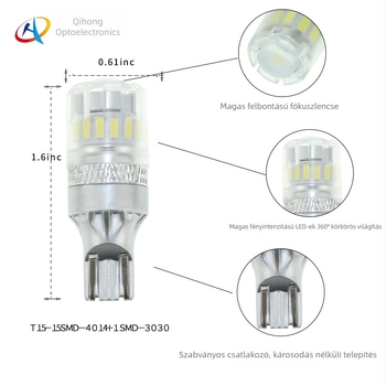 LED hátsó lámpa gépjárműhöz, modell T15/T16 921, 4W, DC10-30V, 500lm, 6000-6500K