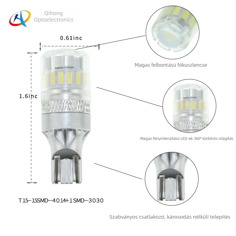 LED hátsó lámpa gépjárműhöz, modell T15/T16 921, 4W, DC10-30V, 500lm, 6000-6500K