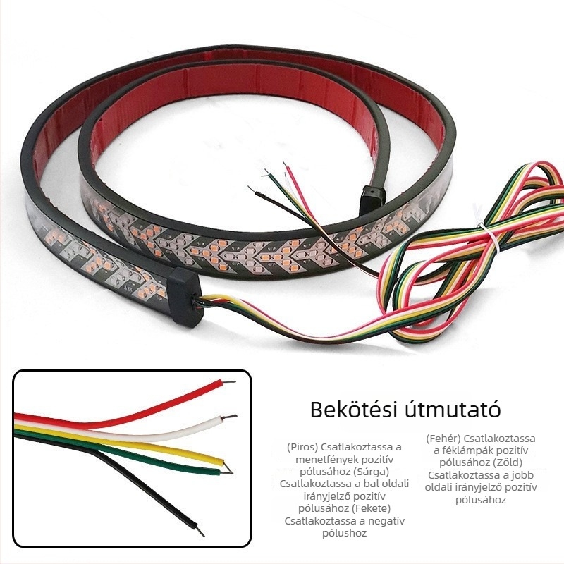 12V-24V Szilikon LED hátsó lámpa szalag halcsont mintával, index és féklámpa teherautókhoz