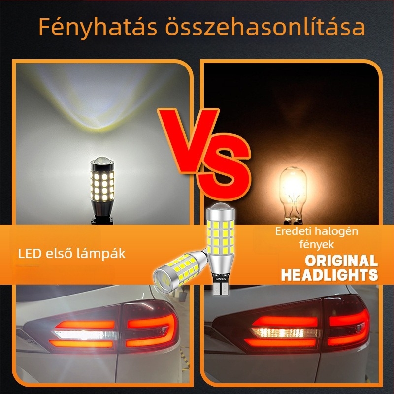 Autó hátsó tolatólámpa T15-2835-40w-fpc-tj canbus, 12–24V DC, 7W, 1000 lm, 6000–7000K, lencsével