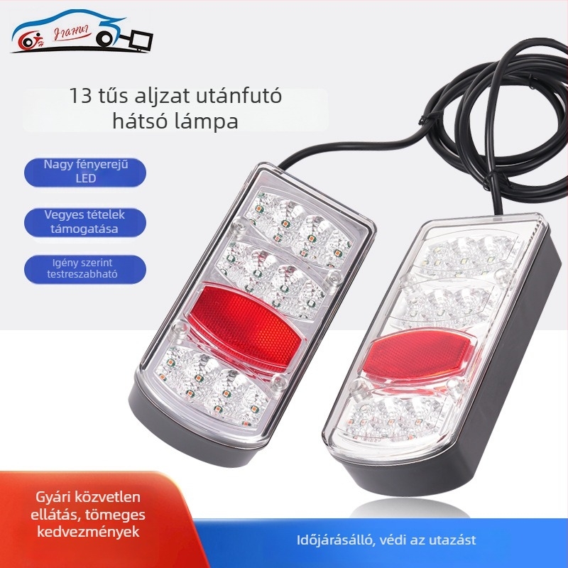 LED hátsó jelzőfény RV-hez és utánfutóhoz, 13-pontos európai csatlakozóval – kettőszínű