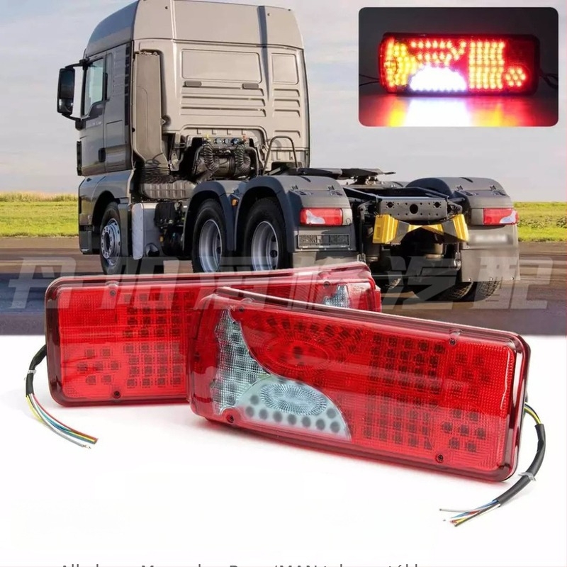 MAN/Mercedes‑Benz teherautó LED hátsó lámpa térképi világítással, modell TG-F-006, 24V, élettartam 30 000 óra
