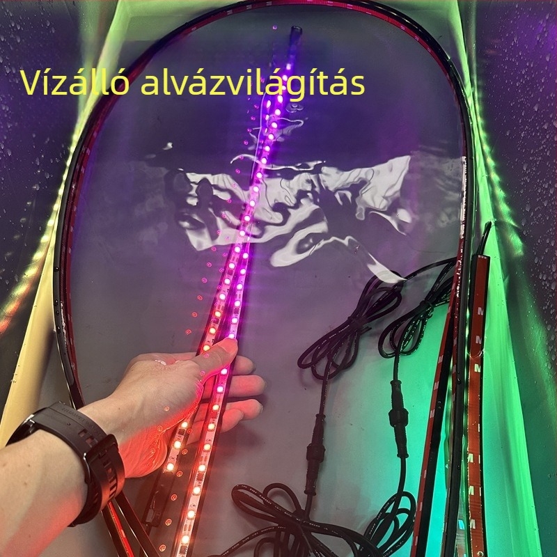 Autó alvázának környezeti világítása hangvezérléssel és RGB LED szalaggal