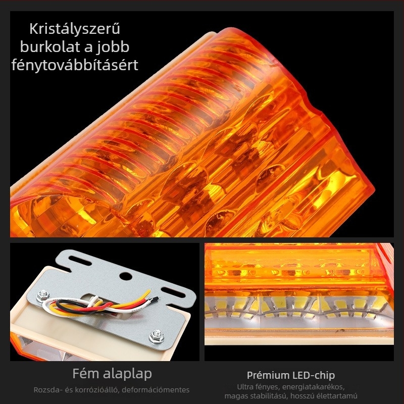 LED oldalsó fény teherautóhoz, modell 01, 24V, 7.5W, nagy teherautók és haszongépjárművek számára