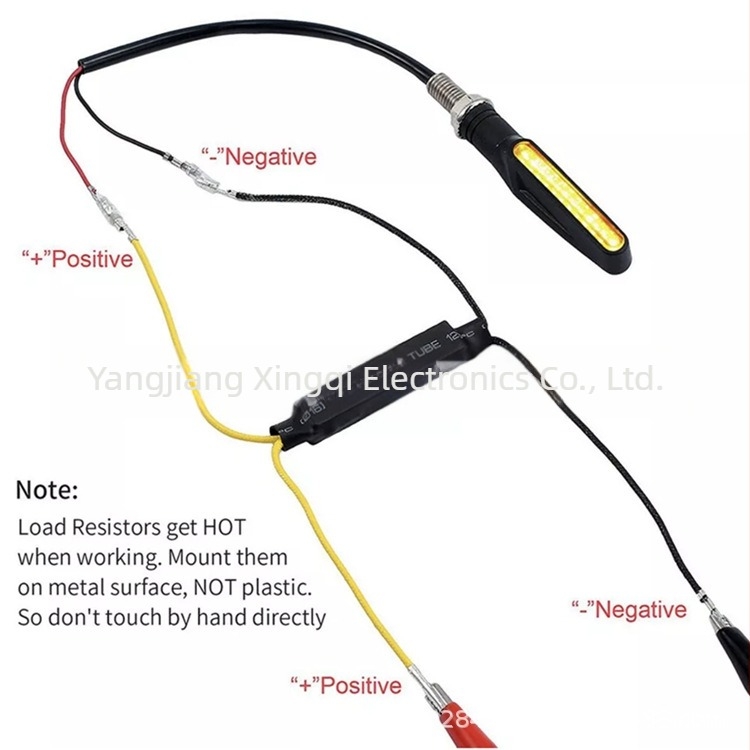 Motorkerékpár LED jelzőellenállás-dekóder, modell Y-068, 12V, 21W, cementellenállás, kompatibil motorkerékpár LED-jelzőkkel