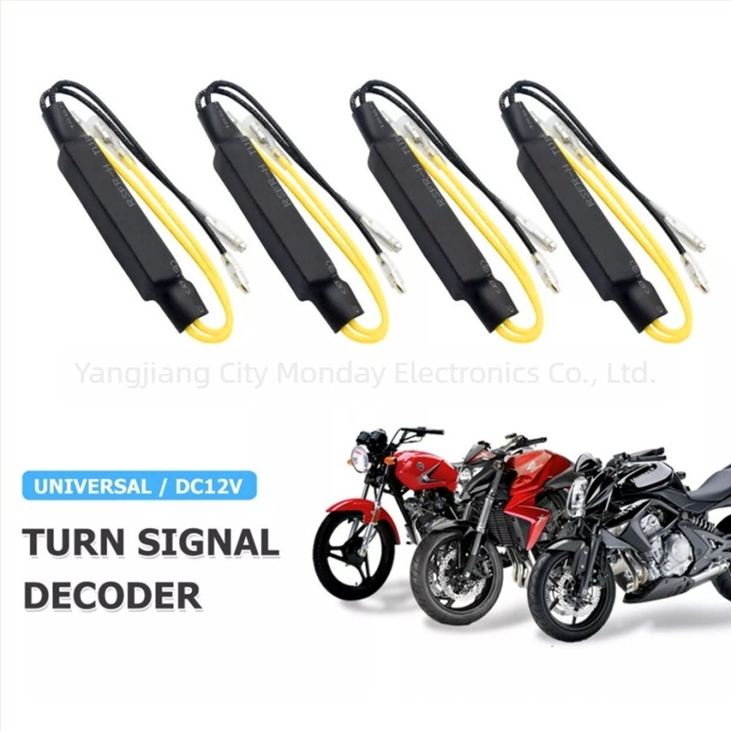 Motorkerékpár LED jelzőellenállás-dekóder, modell Y-068, 12V, 21W, cementellenállás, kompatibil motorkerékpár LED-jelzőkkel