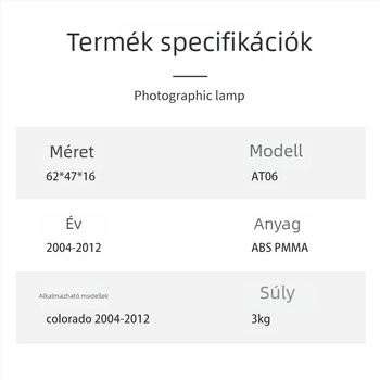 LED hátsó lámpák Chevrolet Colorado (2004–2012), akril burkolattal, 5000 lm fényáram