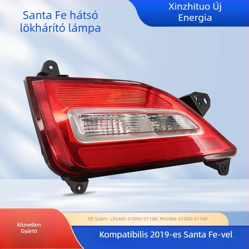 Autóhátsó lámpa Santa Fe 2019 – hátsó lökhárító lámpa, ABS; bal: L92405-S1000/S1100; jobb: R92406-S1000/S1100; LED és izzók nélkül