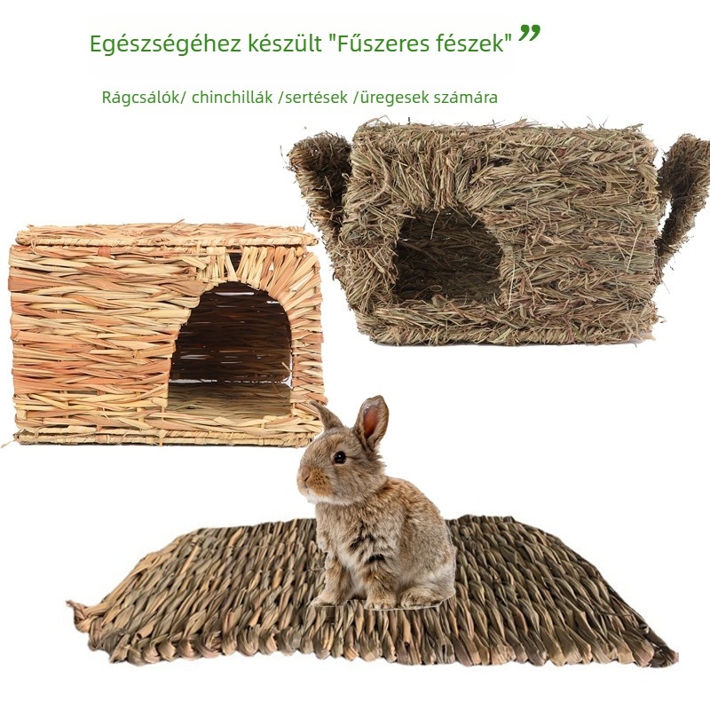Agacy kézzel szőtt hibiszkusz fűből készült kisállatház, összecsukható, hamster számára — nyári használatra