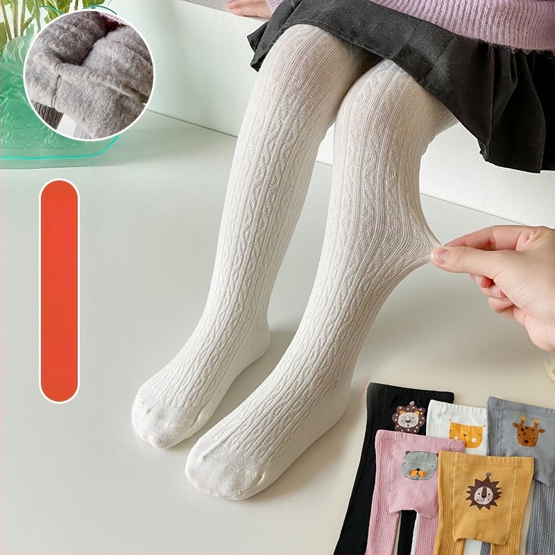 Gyerekek téli harisnyanadrág fleece béléses, animációs mintával, 80% pamut, vastag