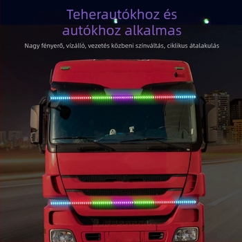 RGB dinamikus hátsó fény LED szalag 12–24V járművekhez – szilikon, univerzális