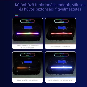 RGB dinamikus hátsó fény LED szalag 12–24V járművekhez – szilikon, univerzális