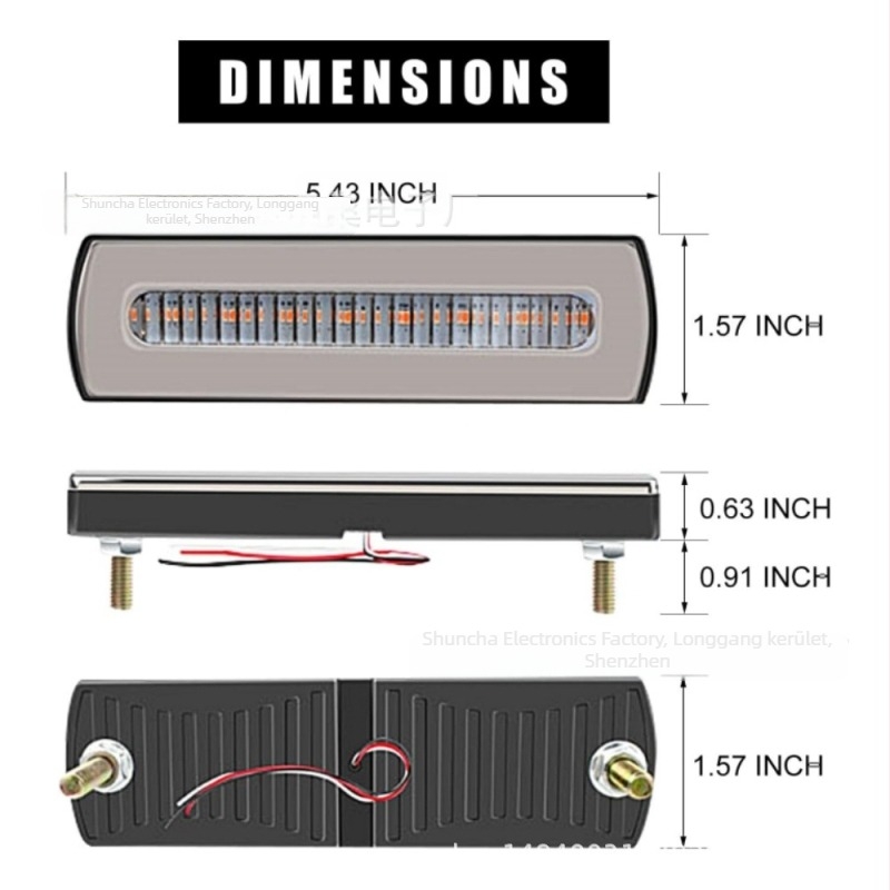 Új 40 LED-es kettős színű teherautó oldalsó LED lámpa, irányjelző és dinamikus fék- és menetfény