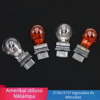 3156/3157 autó féklámpa, üveg, 12V, monofilament dugóval, amerikai autókhoz