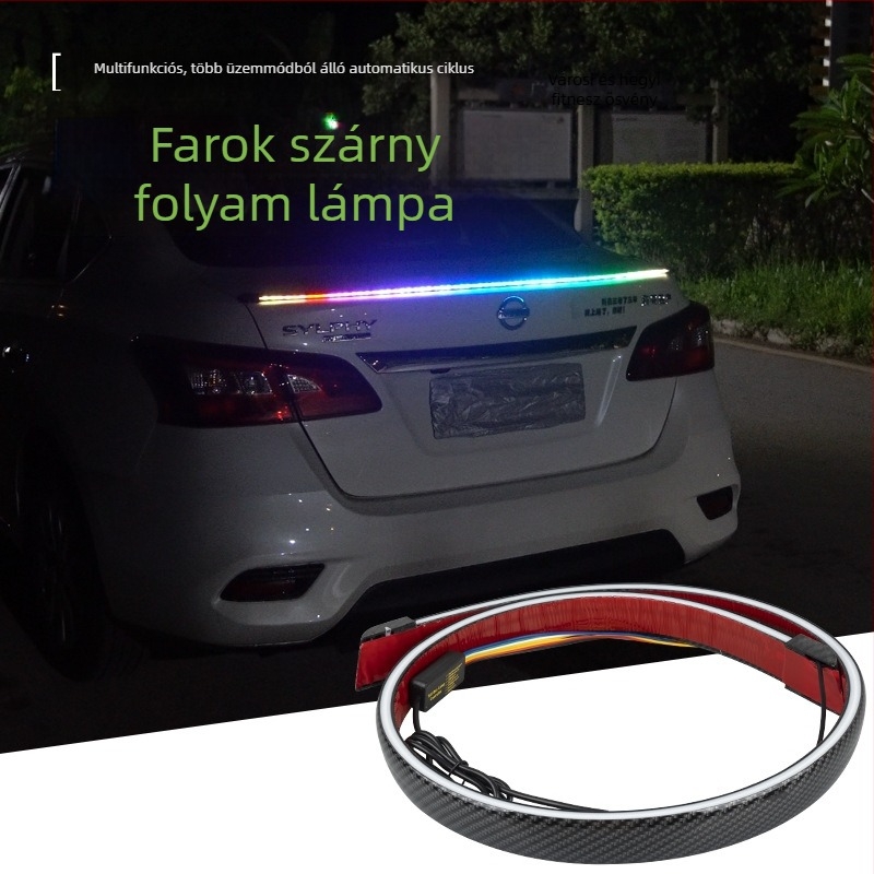 Autó hátsó lámpa, modell Carbon fiber rear wing light, LED, 12V, 6W