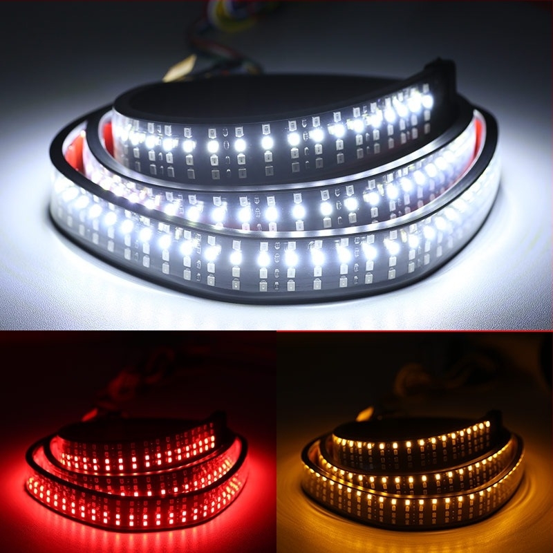 Pickup autó far négy soros LED-szalaggal, öntapadós rögzítés, DC12V, PVC szilikon