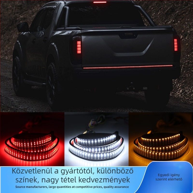 Pickup autó far négy soros LED-szalaggal, öntapadós rögzítés, DC12V, PVC szilikon